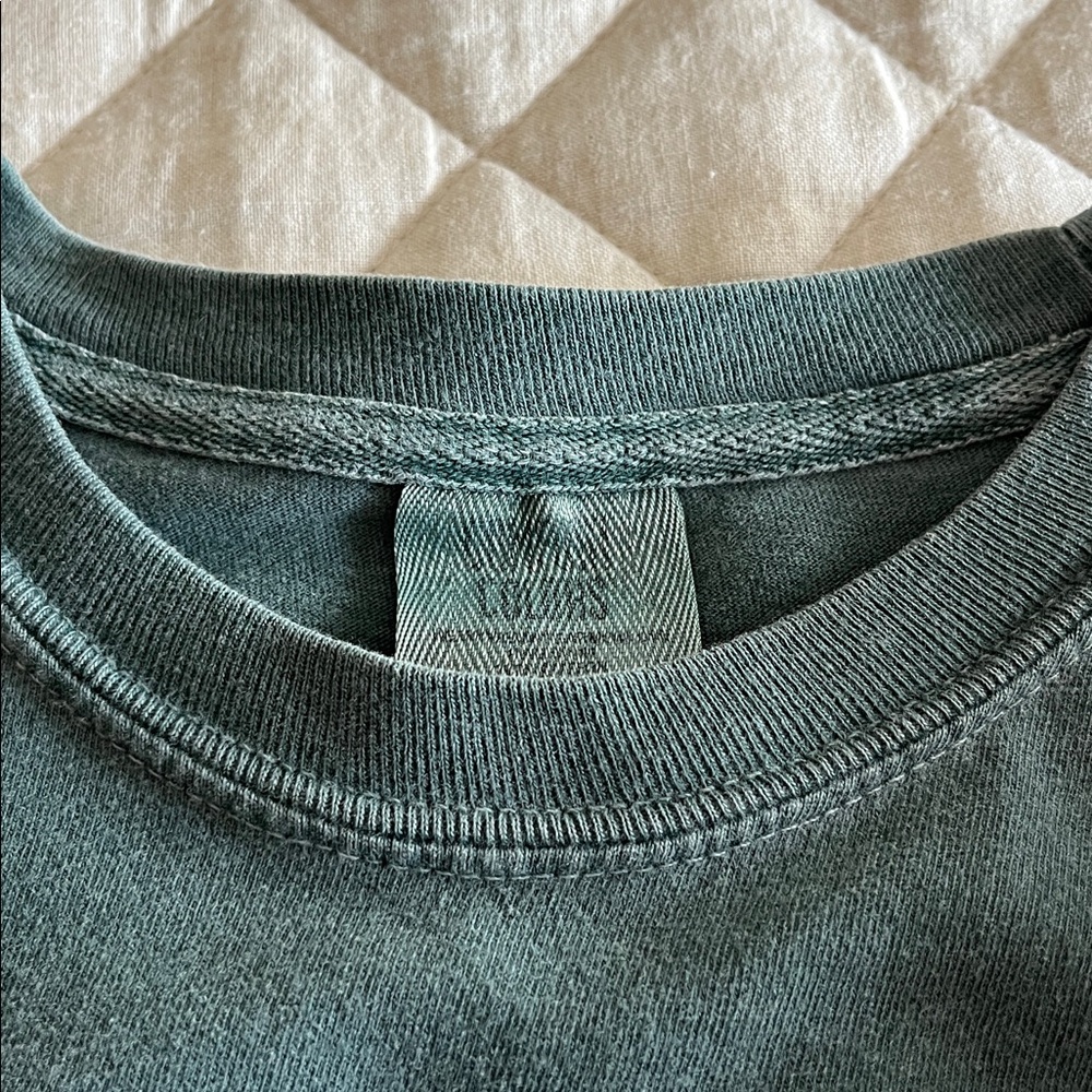 Comfort Colors Long Sleeve Tee in Dusky Teal with Navy Text - Picture 3 of 3